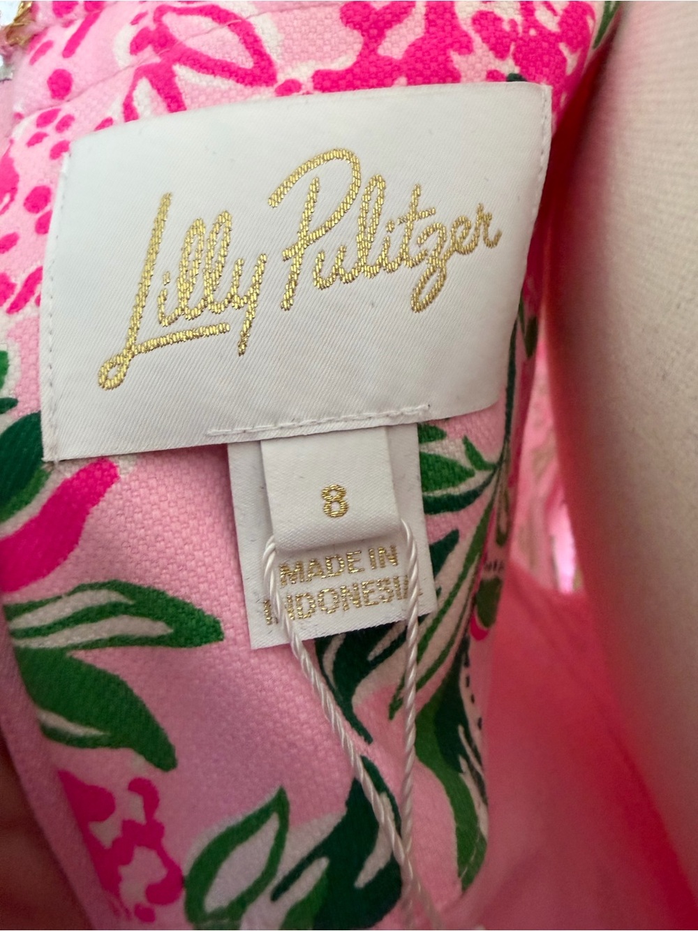 L Lilly Pulitzer Mila Short Sleeve Shift Dress Size 8 in CONCH SHELL PINK - Picture 7 of 10